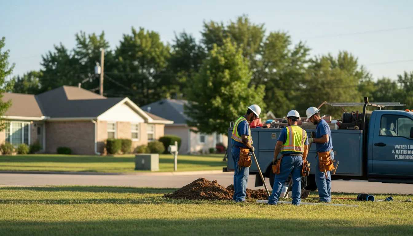 Residential water line and bathroom plumbing service in Spurgeon, IN